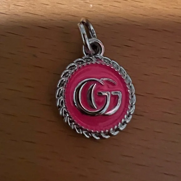 Gucci Pink Enamel and Silver Iconic GG Charm - Picture 5 of 5
